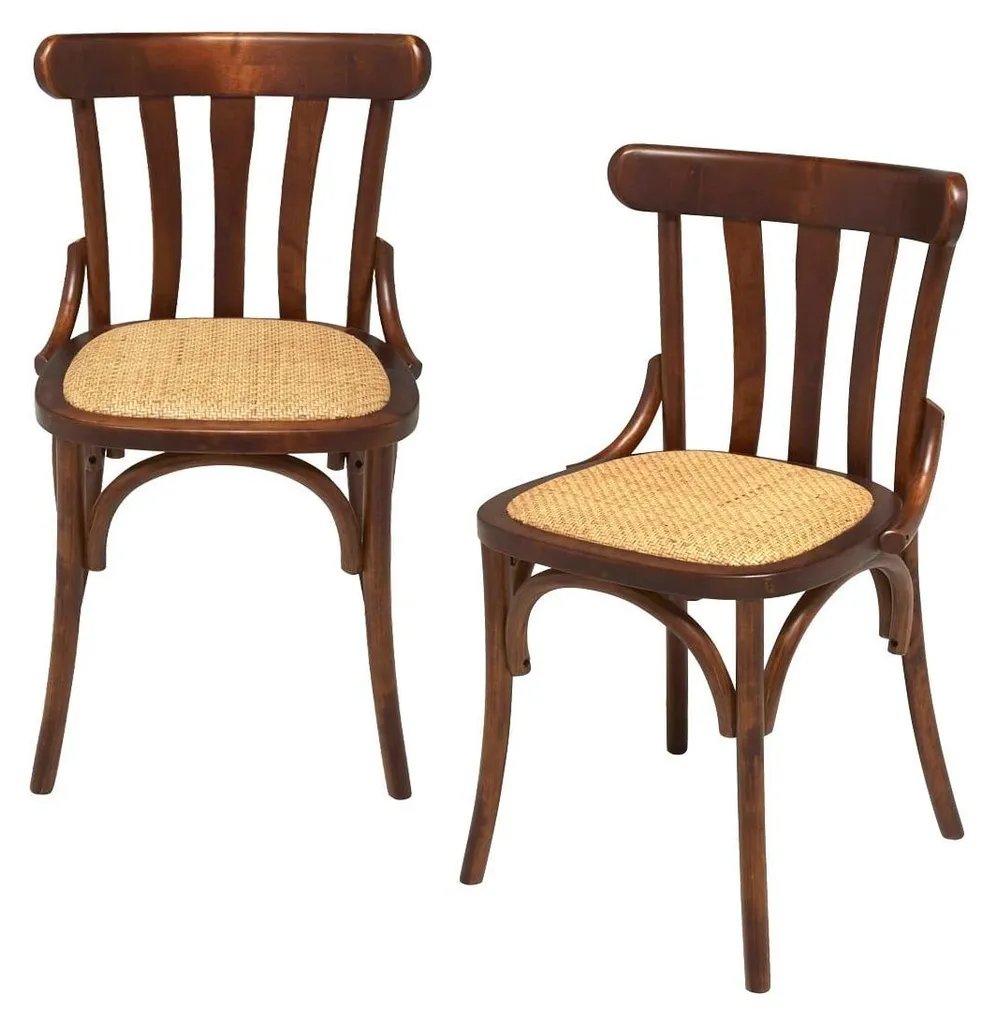 SIGNATURE Lot de 2 Chaises ESTAMINET en Bouleau Massif Finition Naturelle