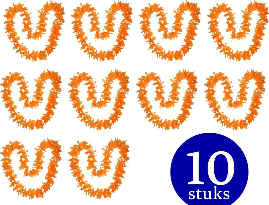 10 Stück Hawaii Kranz/ Girlande Orange Produktbild 
