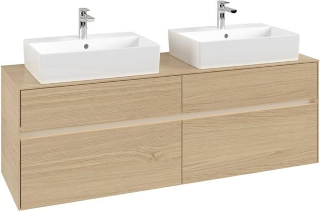 V&B Waschtischunterschrank Collaro 160x54,8x50cm, f 2 WT, LED 12W, Nord Oa