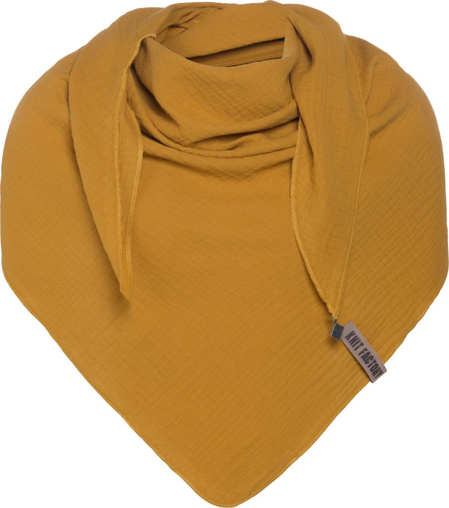Knit Factory Liv Dreieckstuch - Ocker - 190x85 cm