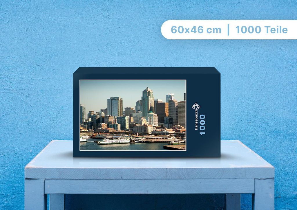 hansepuzzle 102154 - Skyline Puzzle, 1000 Teile, Gebäude, 60,0 x 46,0cm mit hochwertiger Aufbewahrung, Kartonbox und wiederverschließbarem Beutel