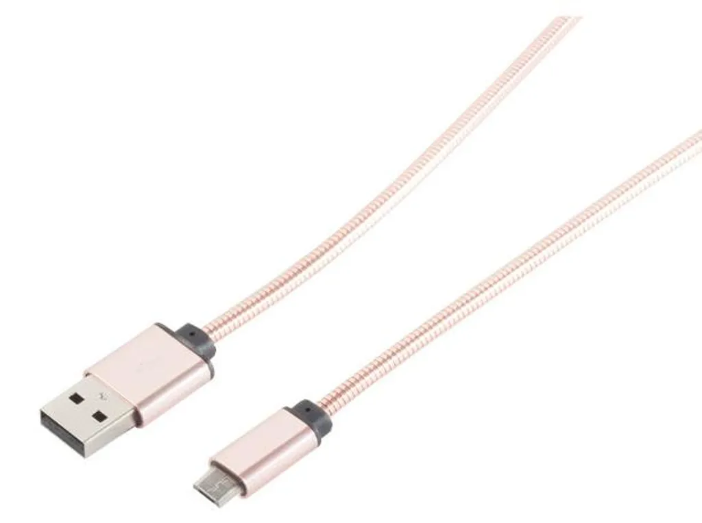 Câble Micro-USB Robuste 1m Steel Rose - Finition Métallique Durable