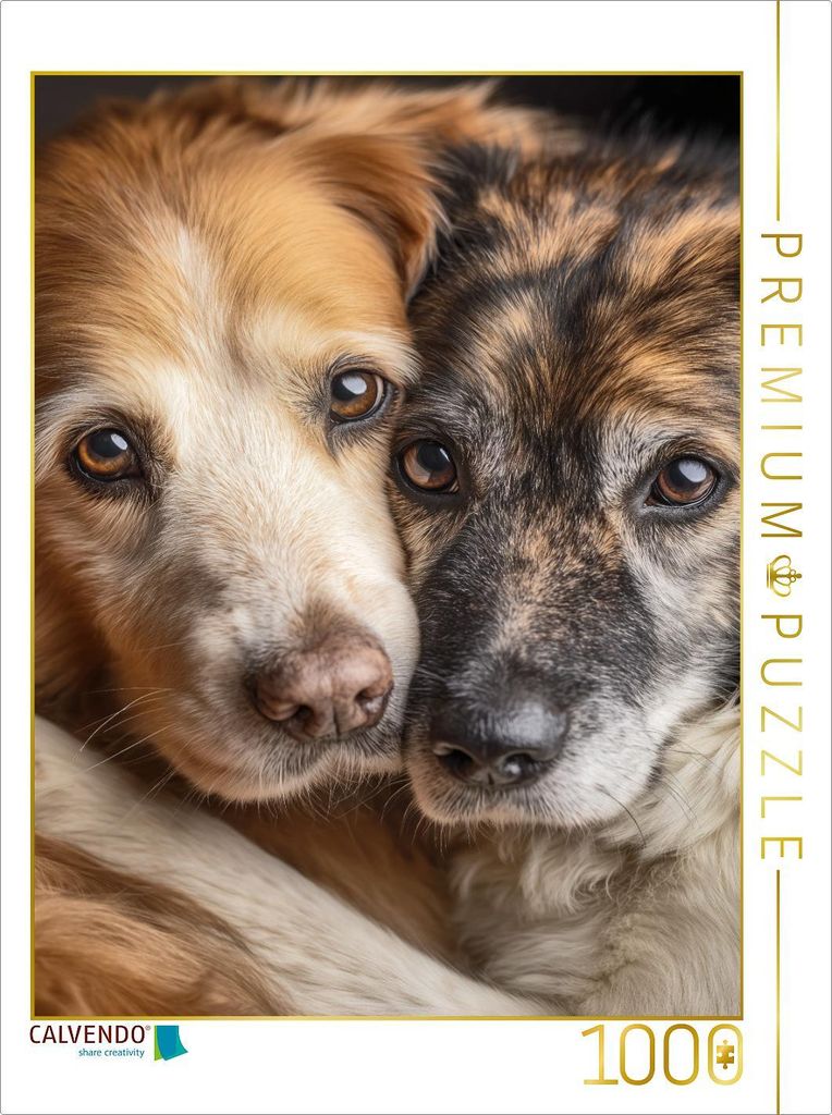 CALVENDO Puzzle Ein Herz. Vier Pfoten. Für immer | 1000 Teile Lege-Größe 64x48cm Foto-Puzzle für glückliche Stunden