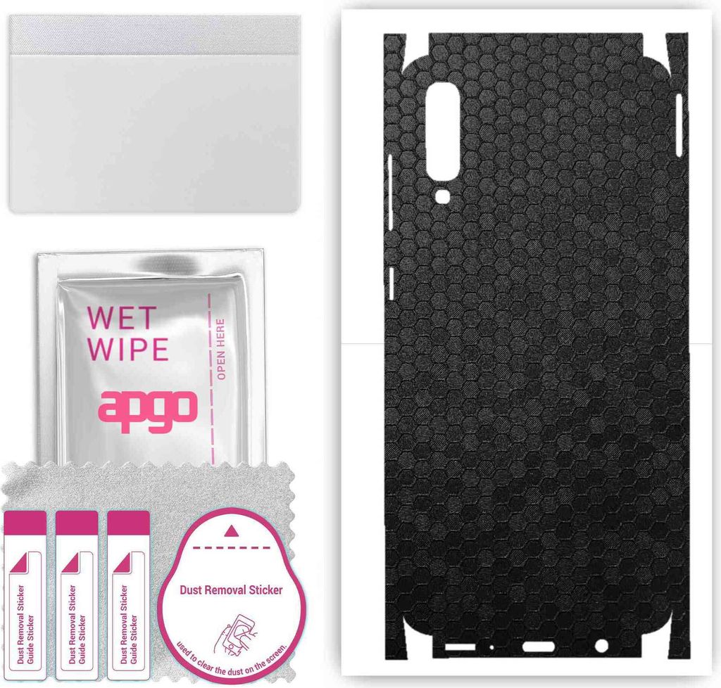 apgo Rückseite + Seiten Schutzfolie, Skin, kompatibel mit Samsung Galaxy A70, Hinten Displayschutzfolie aus Vinylfolie, kratzfest, einfache Montag...
