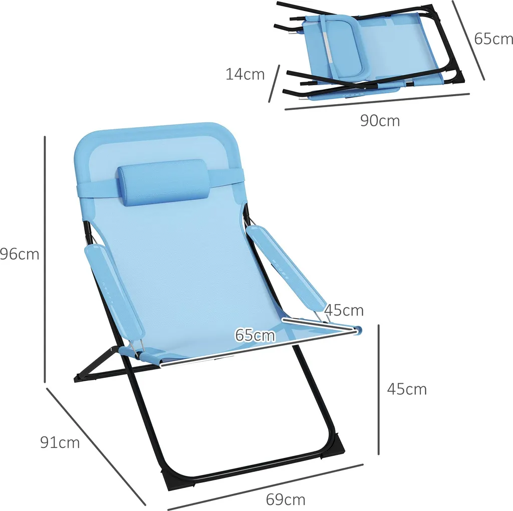 Chaise pliante robuste 120kg dossier réglable pour soulager le dos
