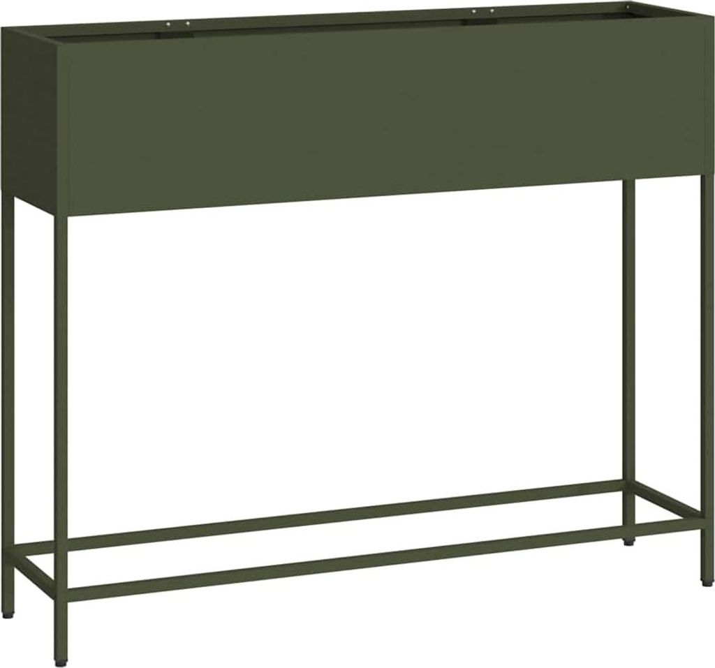 vidaXL Hochbeet Gartenpflanzer Olivgrün 100 x 26 x 82 cm Stahl