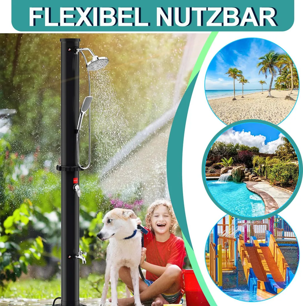 Izrielar Doccia Solare 20L: Set Esterno Completo con Lavapiedi e Telo - 7