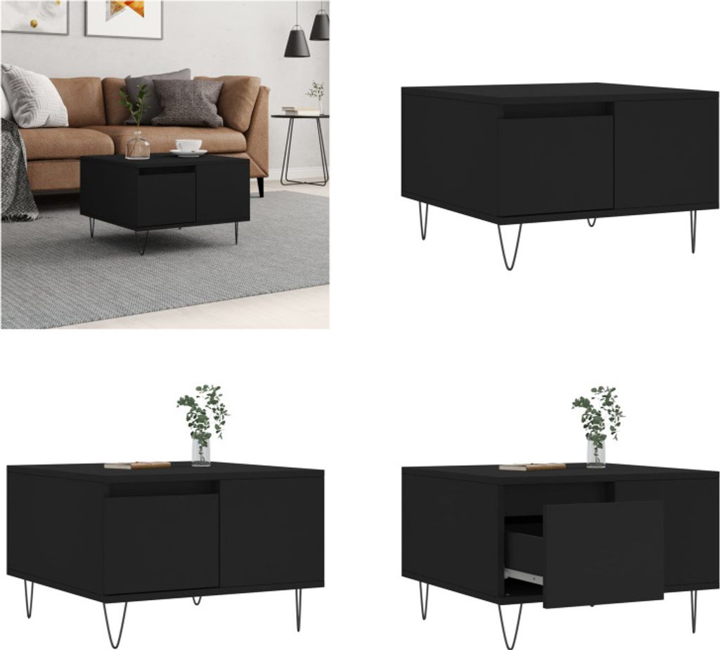 vidaXL Couchtisch Schwarz 55x55x36,5 cm Holzwerkstoff - Couchtisch - Couchtische - Beistelltisch - Sofatisch