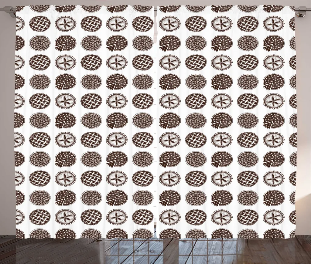 ABAKUHAUS Rideau Rustique Tartes Américaines Taupe Blanc 280 x 225 cm