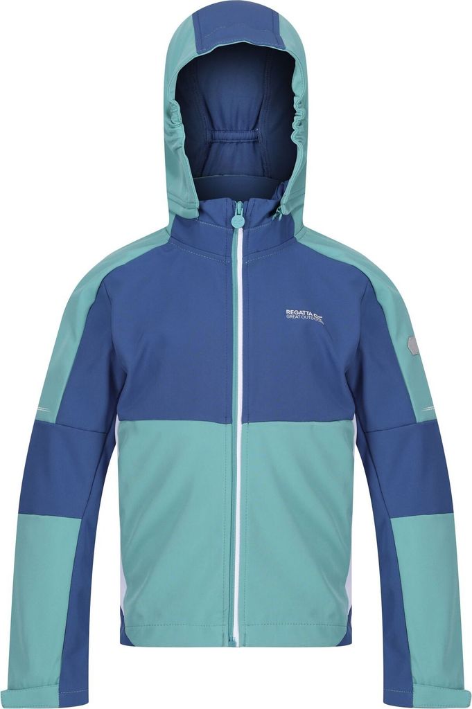 Regatta Softshelljacke Kinder Acidity VI mit Kapuze, Farbe:Türkis, Kinder Größen:140