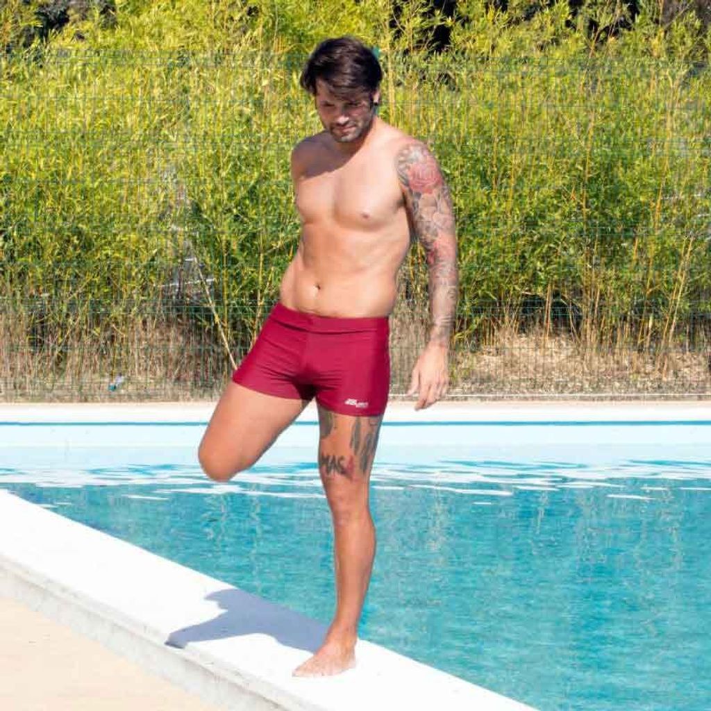 Squba Training Badehose Boxer Rot M Mann Rot M