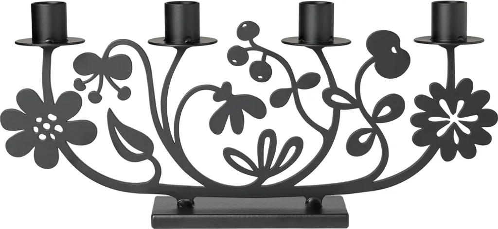 Bengt & Lotta Elvy Candelabro Nero 36cm - Decorazione Nordica Originale
