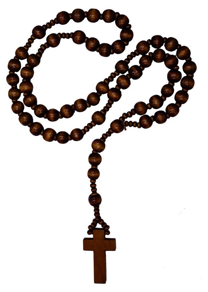 Rosenkranz aus Holz / Kette mit Kreuz in - dunkelbraun Produktbild 