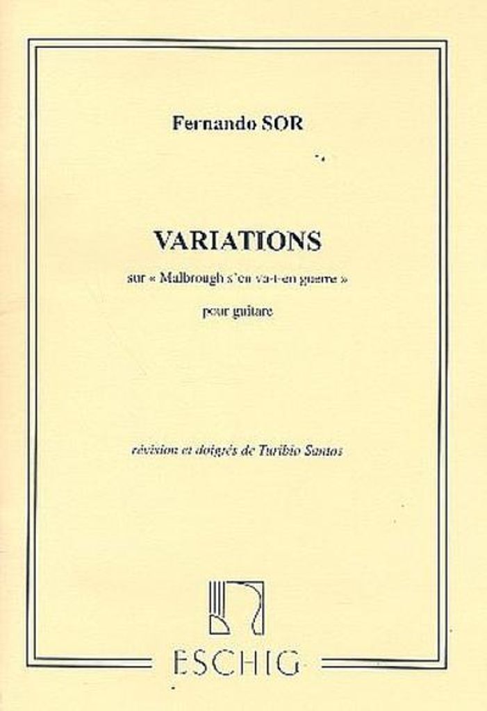Variations sur ''Malbrough s'en va-t-en guerre''pour guitare