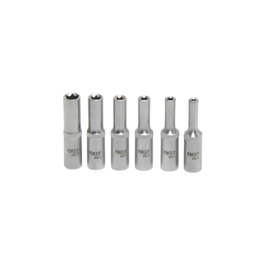 Set Bussole Lunghe BGS 6403 Profilo E E4-E10 Attacco 1/4 Pollici - 2
