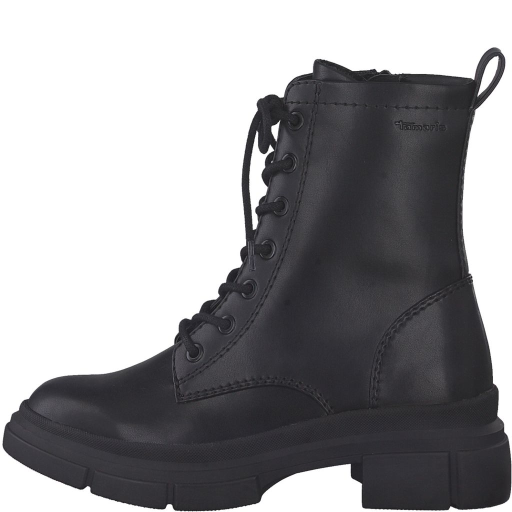 Tamaris Combat Boots Für Damen – Robustes Leder, Blockabsatz & Reißverschluss