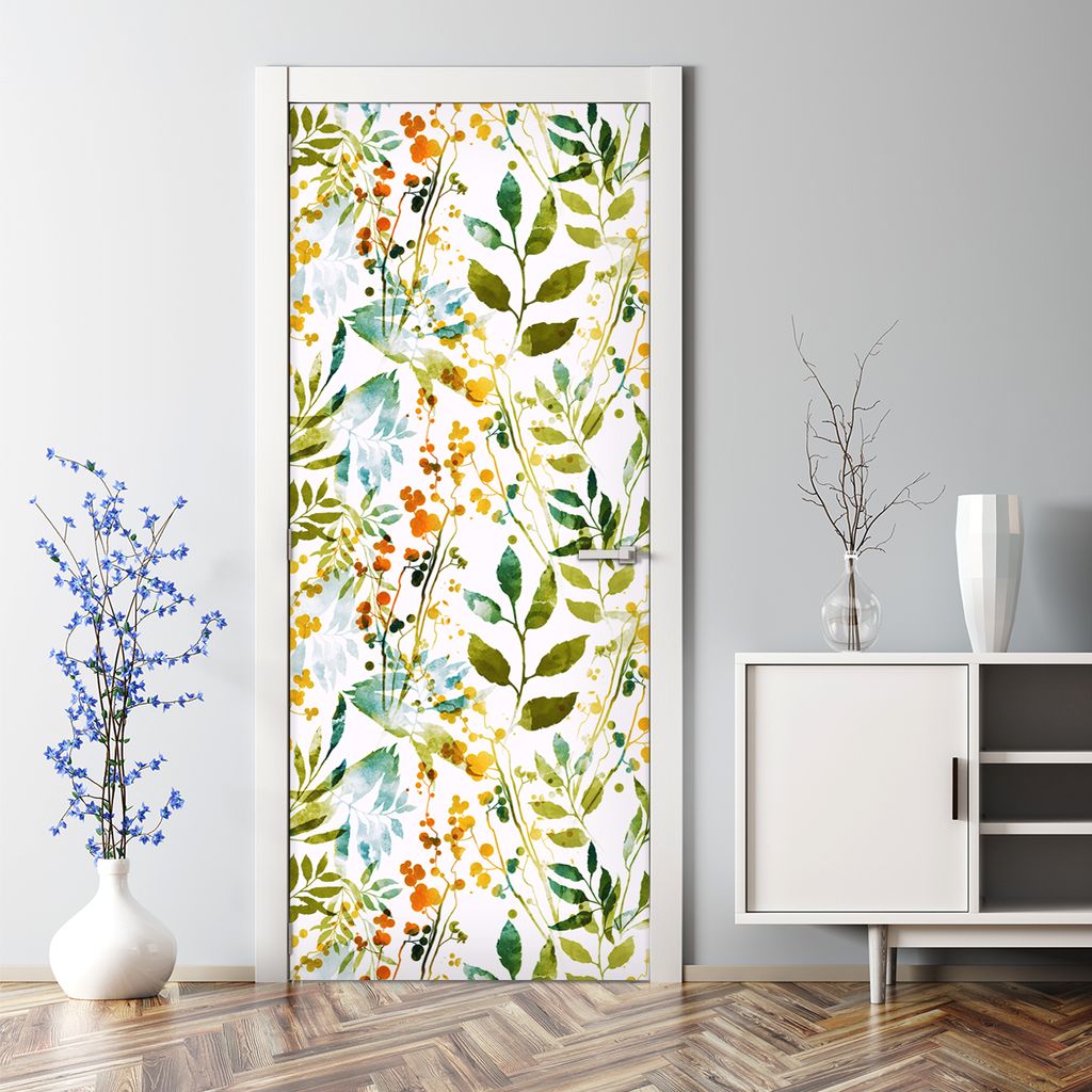 Dekorative Türposter selbstklebend Klebefolie Wandaufkleber Türaufkleber Frühling Blumen 85 x 200 cm