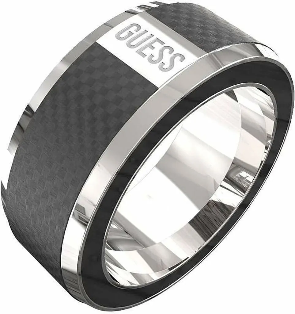 Anello Uomo Guess JUMR04048JWSTBK66 Racer Tag Acciaio e Carbonio