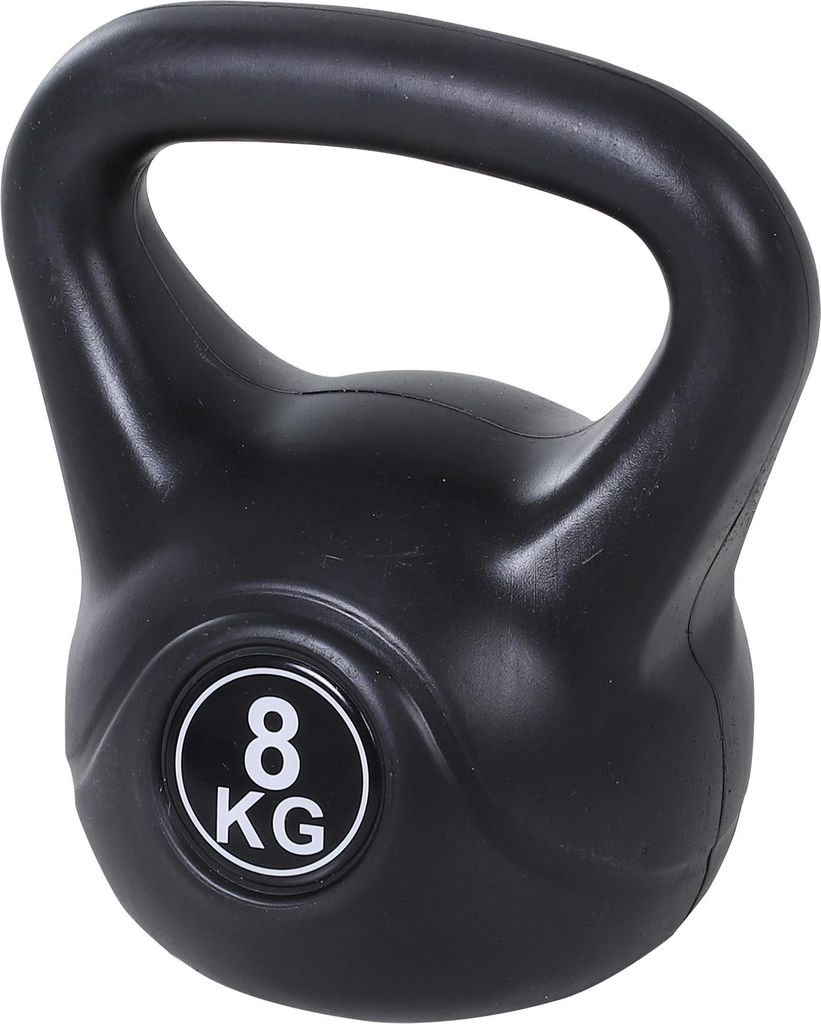 Kettlebell Kugelhantel 8 kg Gewicht-Hantel mit Sand befüllt für Anfänger Schwarz