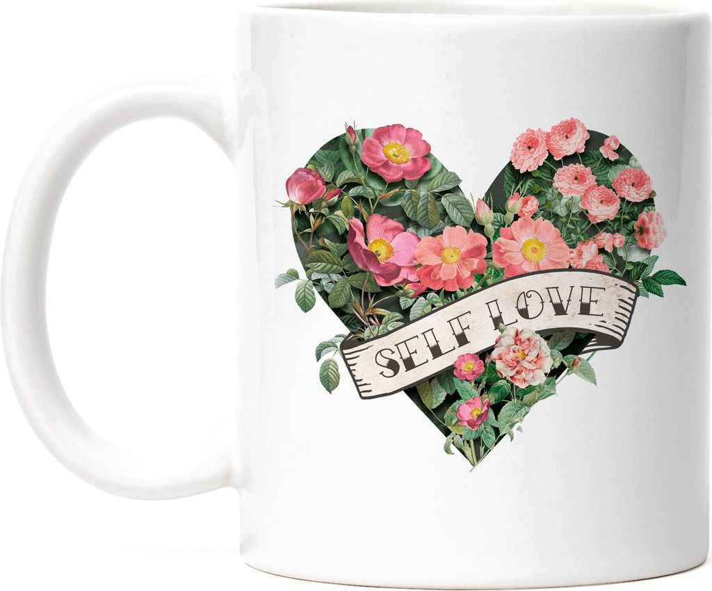 Self Love Tasse Weiß Selbstliebe Liebe Glück Spaß Glücklich Freiheit Selbstbewusstsein Hobbies Freiheit Herz