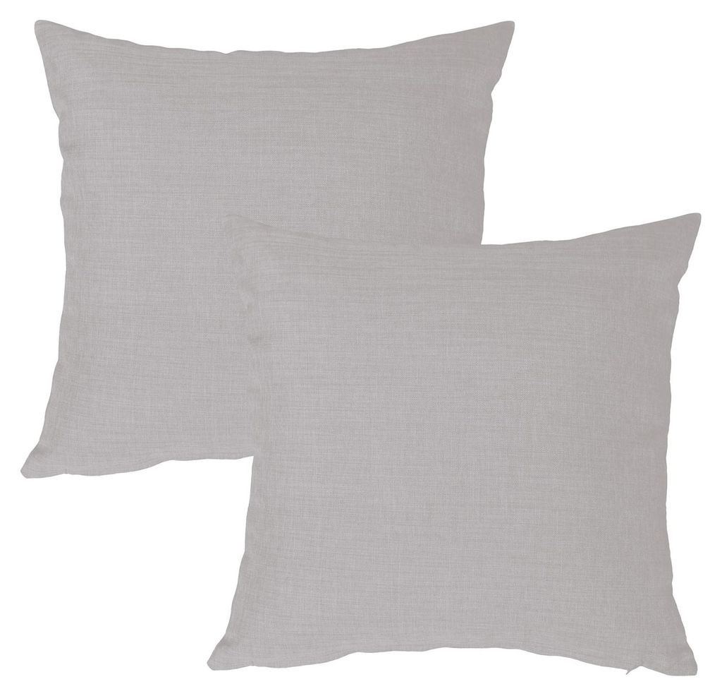 Kissenbezug 2er Set silber 50x50 cm Struktur Leinenoptik Kissenhülle Deko Kissen