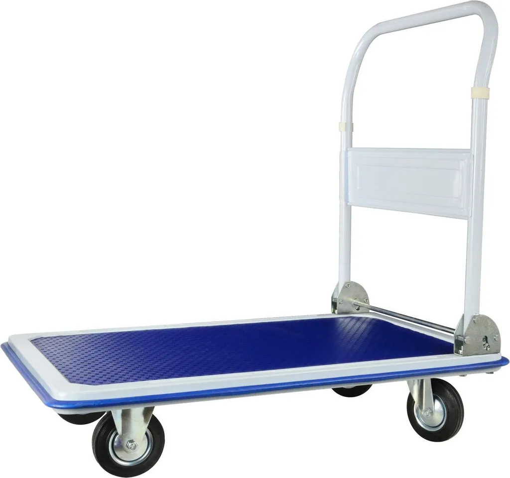 Chariot pliable 300 kg Awtools : Grand plateau de stockage antidérapant