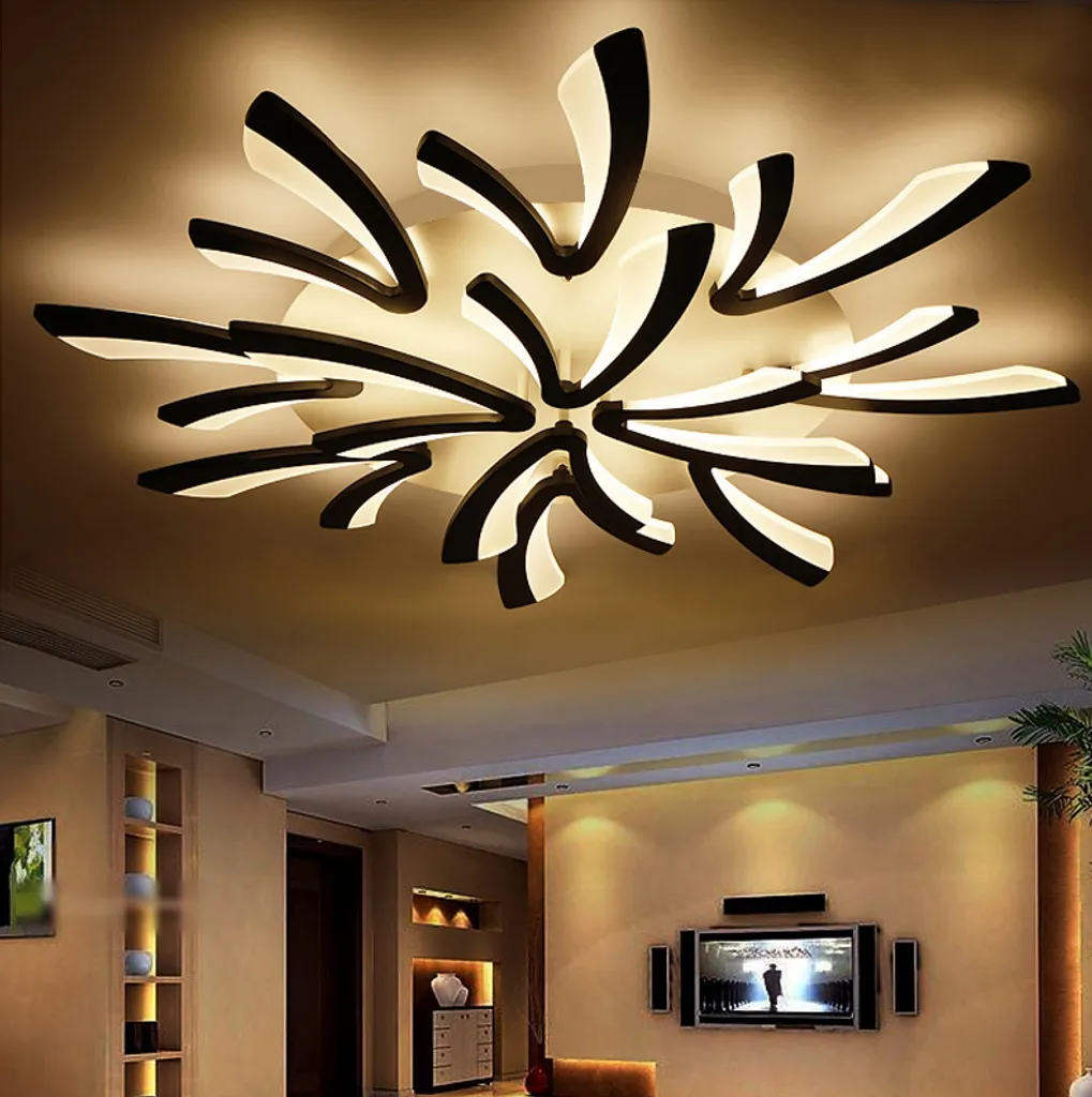 Lampada Soffitto LED 90cm Nera Dimmerabile XW062-9 per Salotto - 7