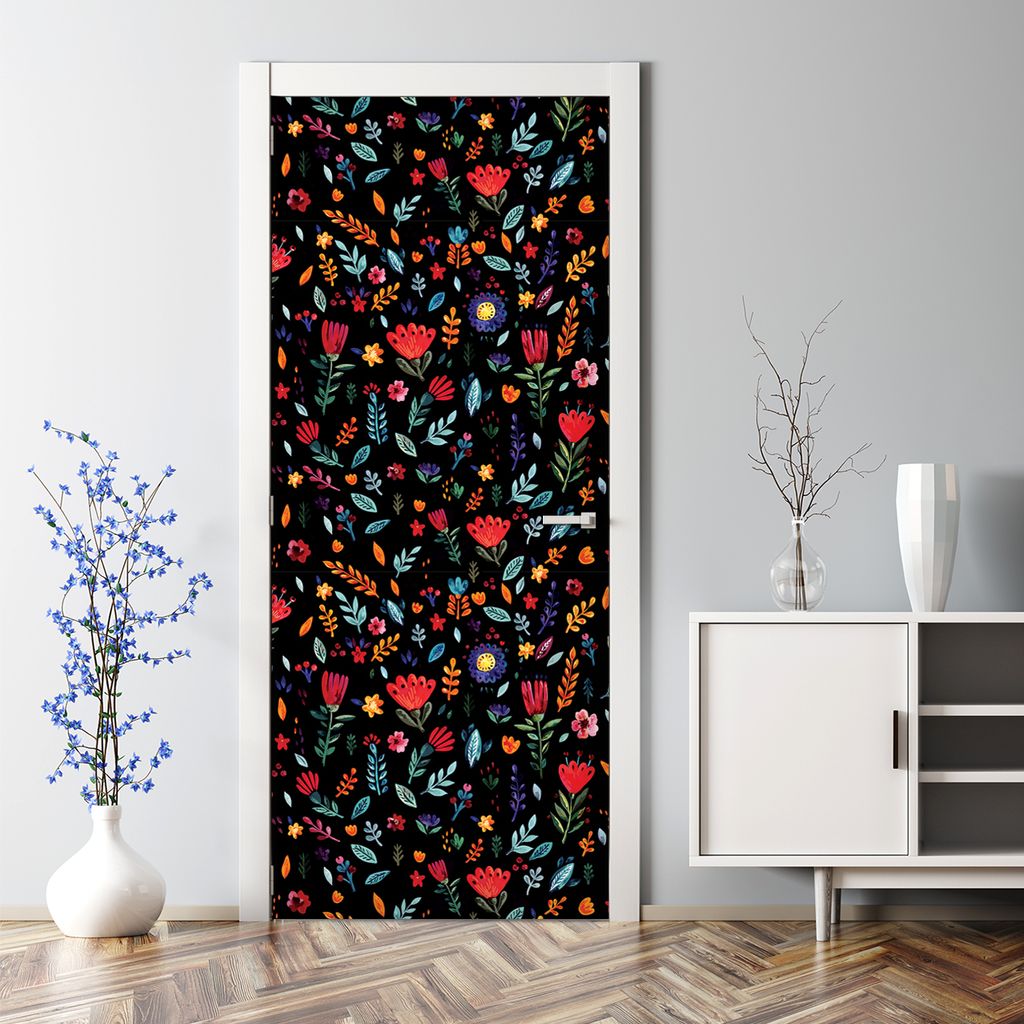 Dekorative Türtapete selbstklebend Klebefolie Türaufkleber Aufkleber Kakteenblüten Kaktus 70 x 200 cm