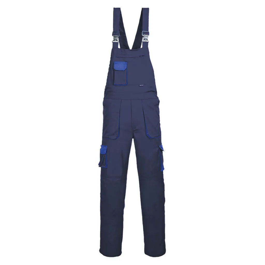 Portwest TX12 Texo Kontrast Latzhose Navy - Salopette de Travail Taille M