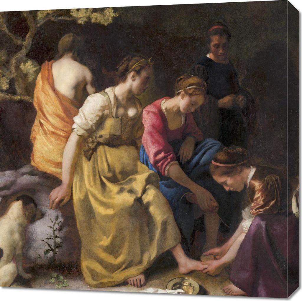 Bild 70x70cm Diana und ihre Nymphen, Vermeer Vintage