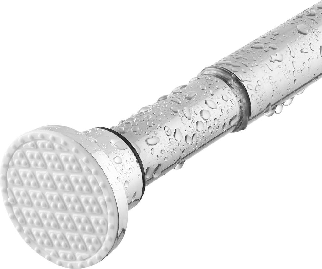 Ausziehbare Teleskop-Duschvorhangstange 70-255 cm - Silberfarbenes Edelstahl - Teleskopstange für Badezimmerfenster Vorhangziehstange