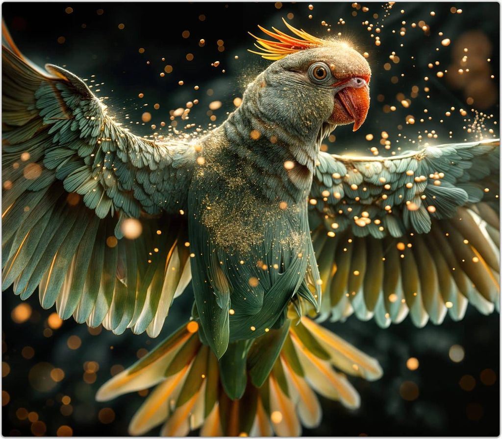 Spritzschutz Herdabdeckplatte Schneidebrett aus Glas Fliegender Papagei 1-Teilig (60x52cm)