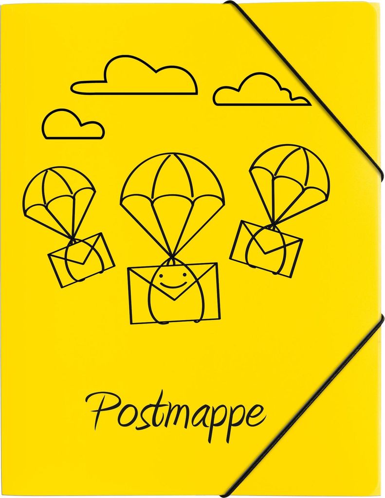PAGNA Postmappe DIN A4 PP gelb mit Motivdruck Produktbild 