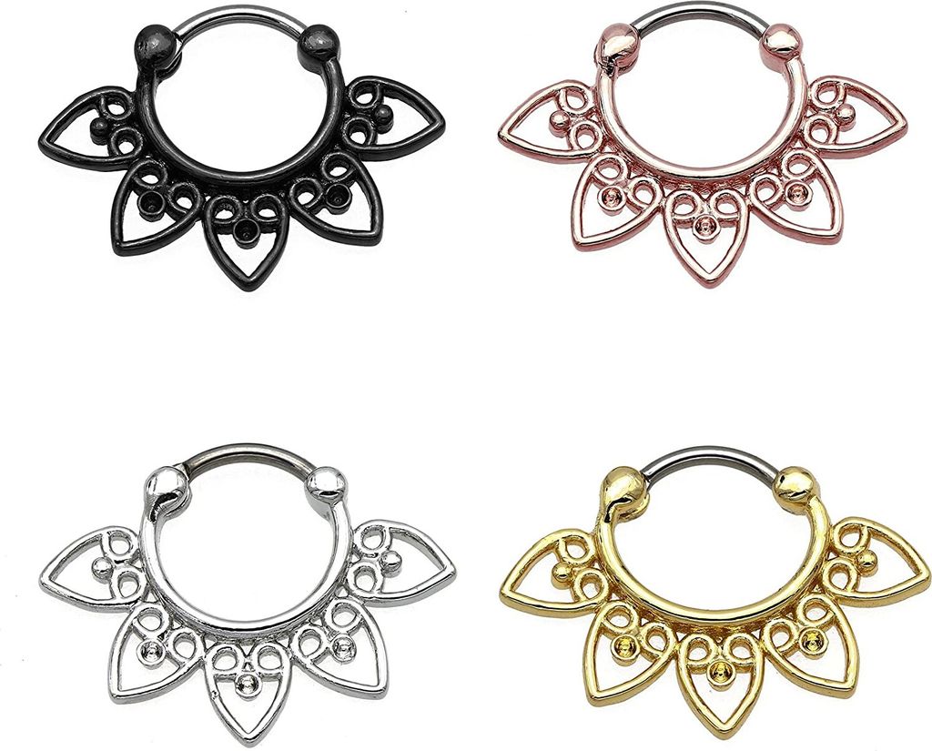 Karisma Titan G23 Septum Clicker Segment Ring Nasenring Nasenpiercing- 1,2x8mm - Roségold