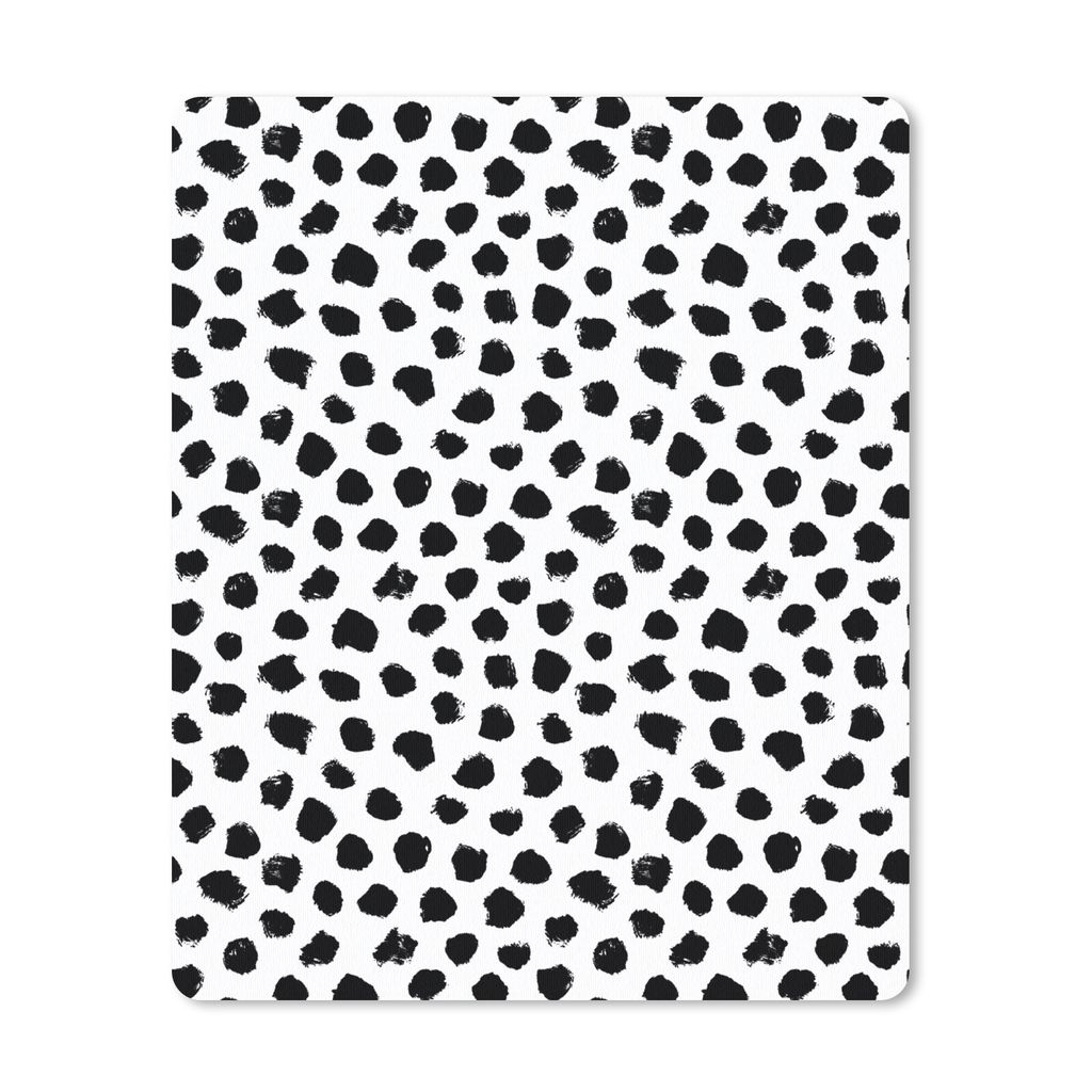 MuchoWow Mauspad Mousepad Polka dots - Schwarz und Weiß - Muster 19x23 cm - Mousepads - Maus Mat - Pad - Mausunterlage - Mauspads - Spielen