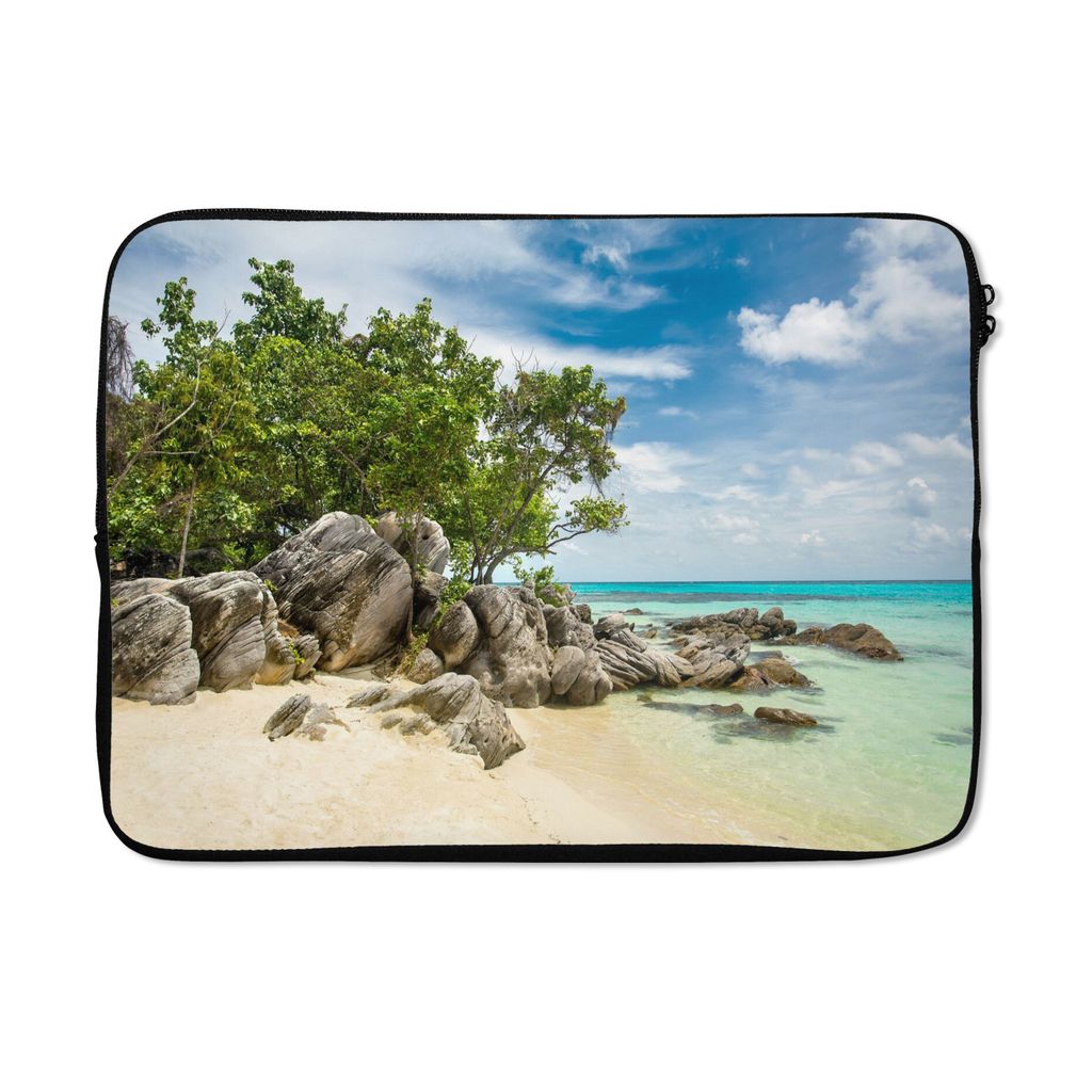 MuchoWow Laptop Hülle 13 Zoll Strand - Steine - Meer - Sommer Laptoptasche - Laptophülle - Sleeve - Rundumschutz
