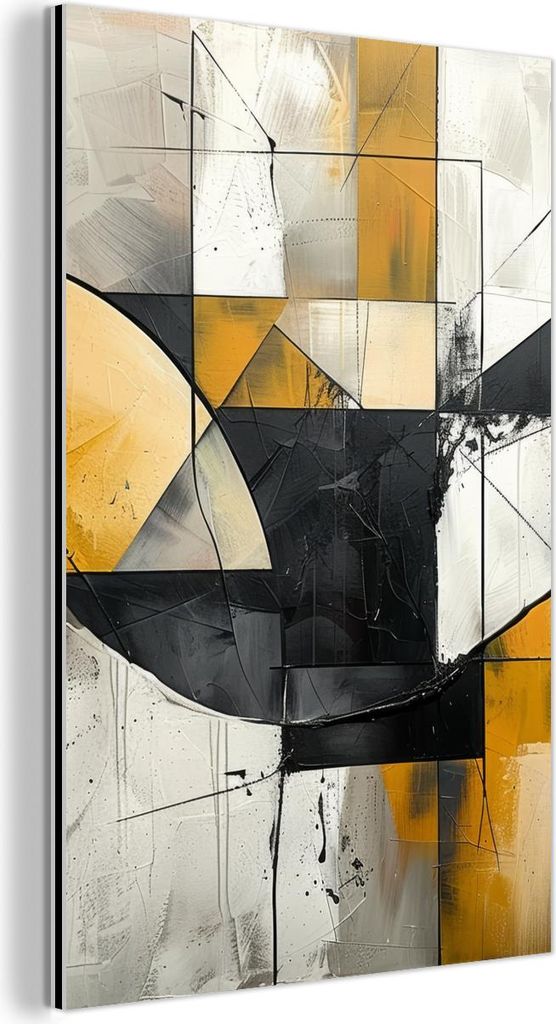 MuchoWow Wanddekoration Metall Metallbild Wandkunst 100x150 cm Abstrakt - Kunst - Geometrisch - Ästhetisch MuchoWow Aluminium Gemälde - Bild