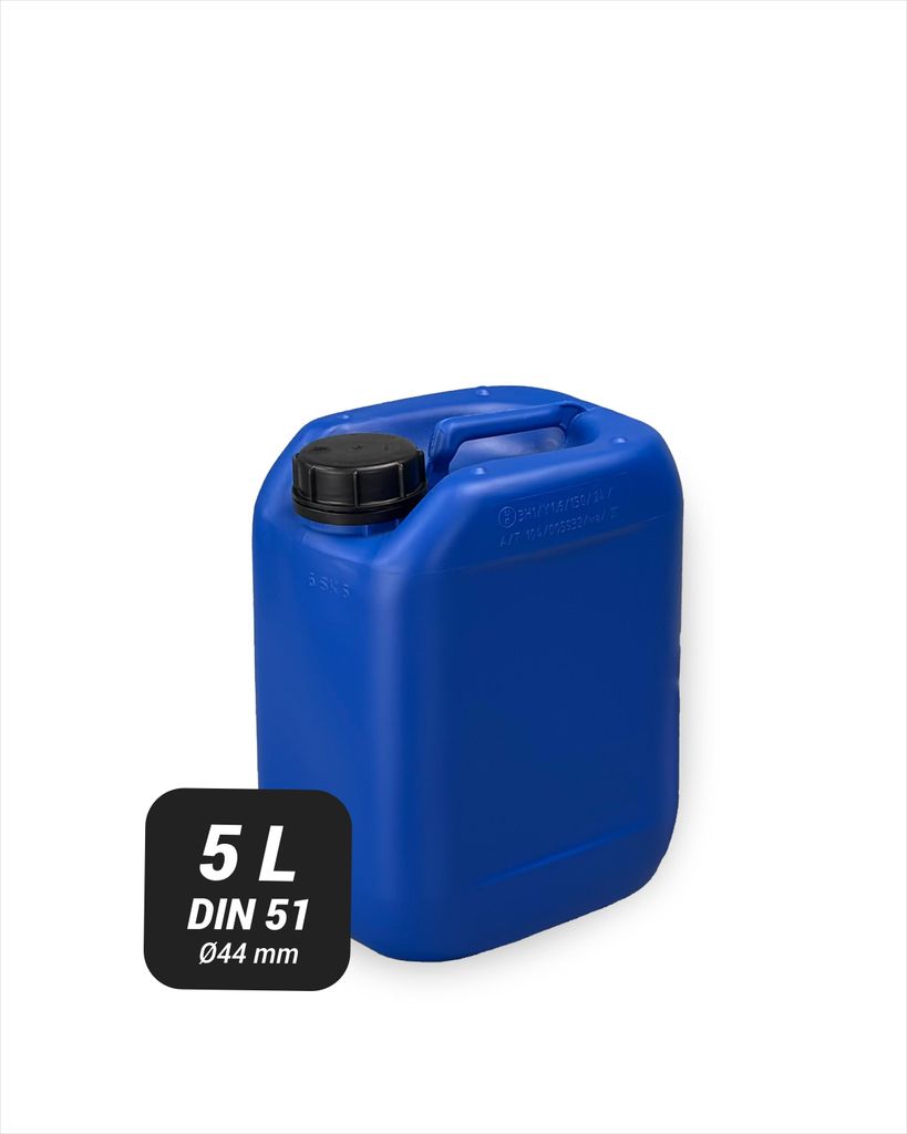Leerkanister aus HD-PE, DIN 51, blau, 5 Liter Produktbild 