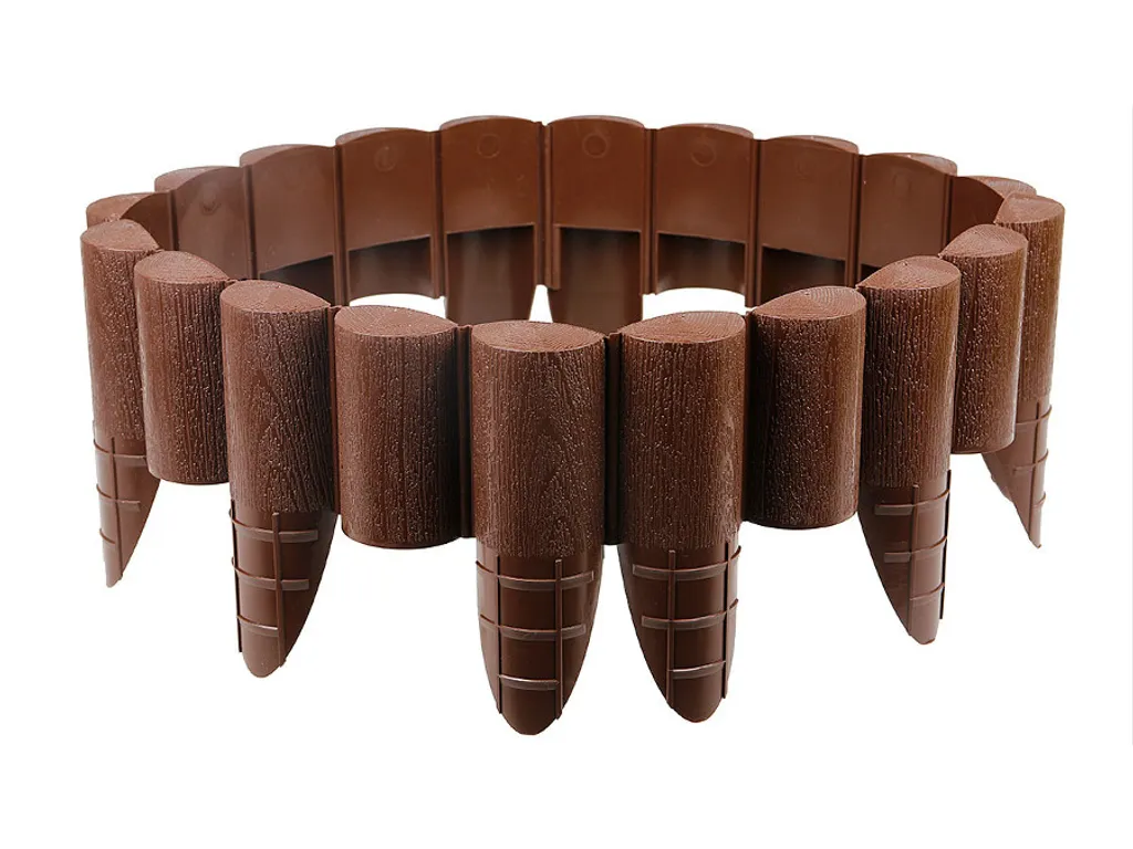 Bordure de Gazon Aspect Naturel en Plastique Marron 2,4m Cellfast