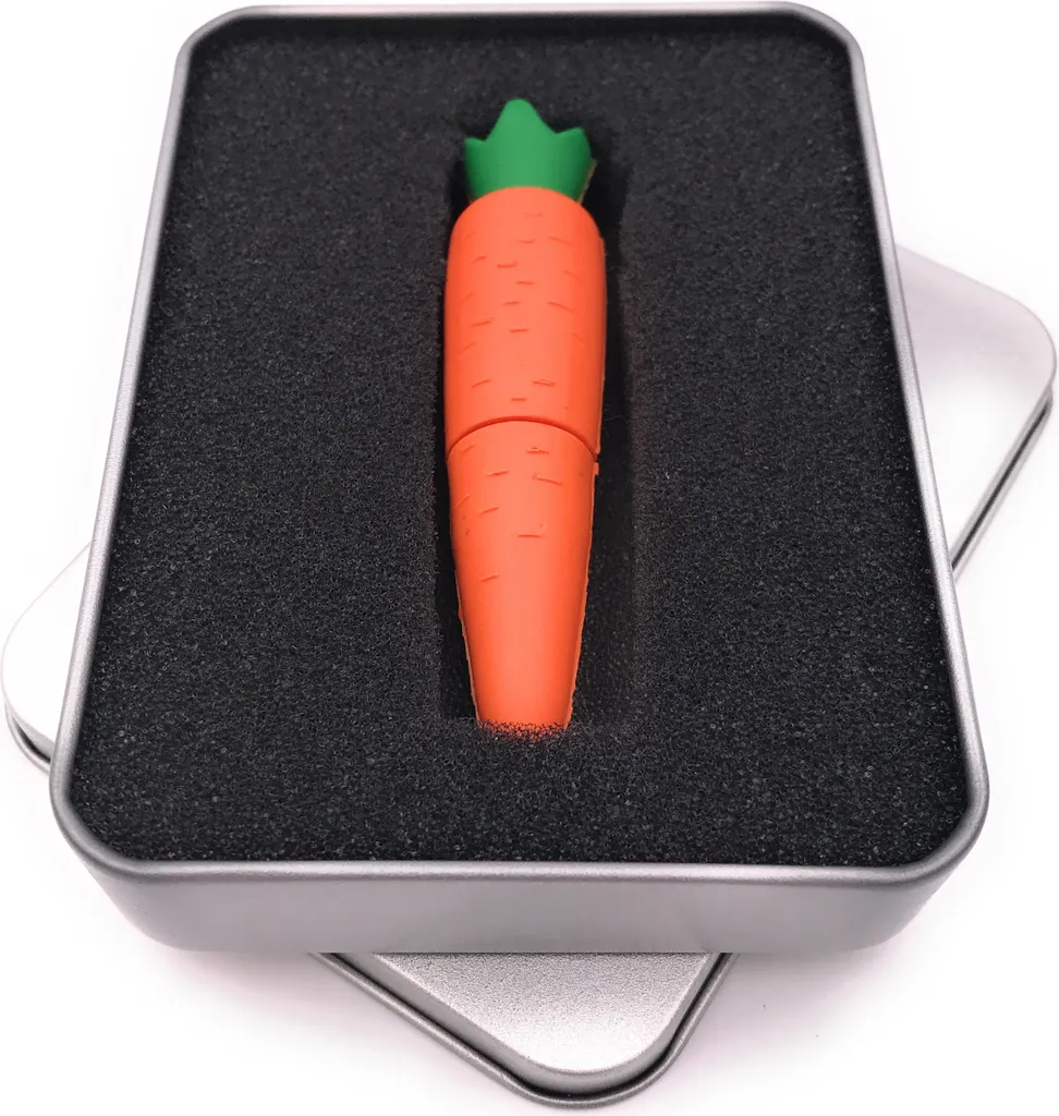 Onwomania Carrot Vegetable Food Chiavetta USB in confezione regalo di alluminio 64 GB USB 3.0