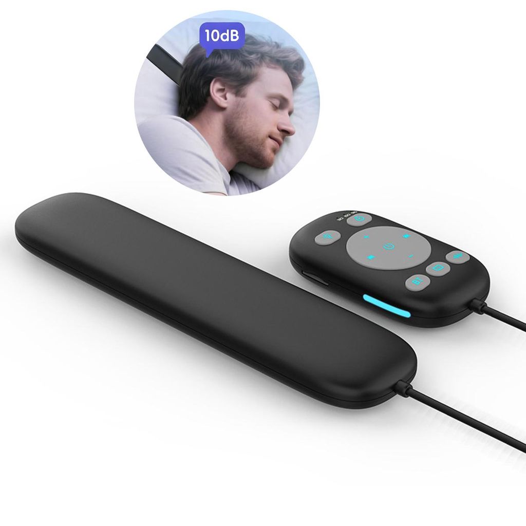 Bluetooth Lautsprecher mit Knochenschall, weißes Rauschen und Timer, flach für Nutzung unter dem Kopfkissen