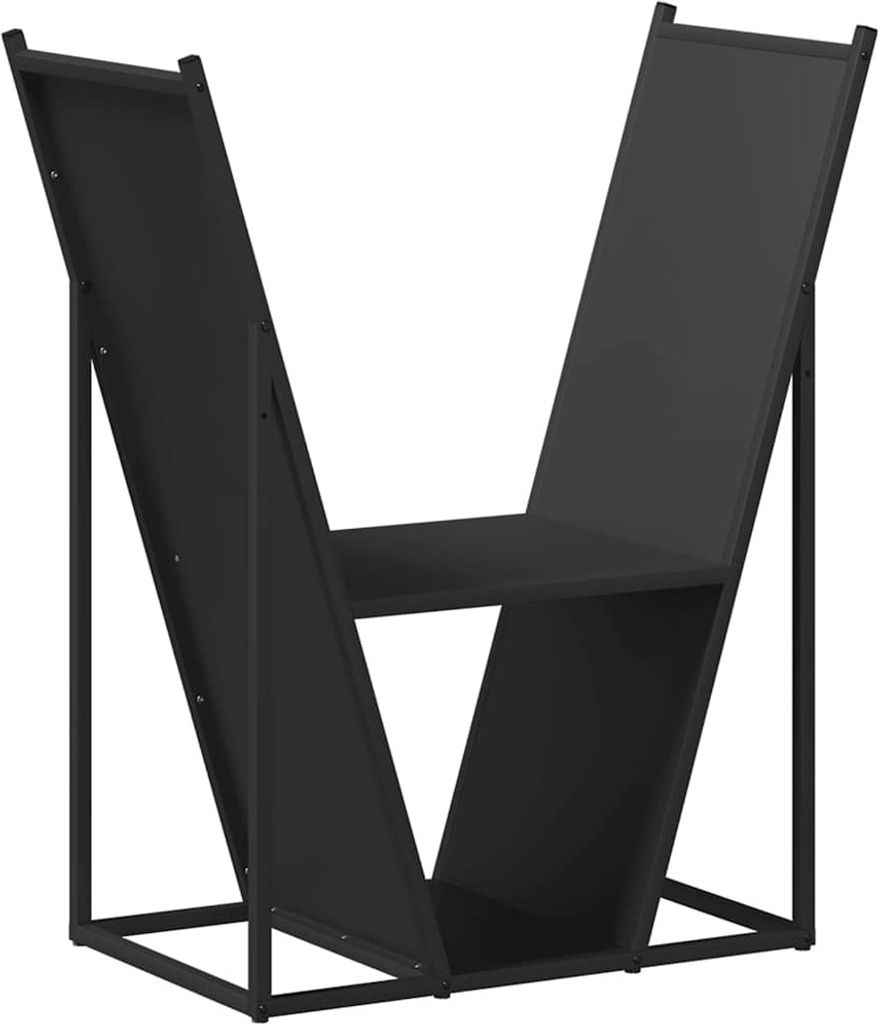 Brennholzregal Schwarz 69,5x35x81 cm Kaltgewalzter Stahl