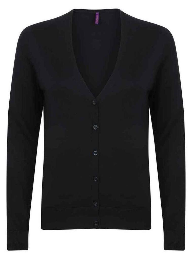 Henbury - Strickjacke für Damen, V-Ausschnitt, Leicht, Kurz LT4518 (XXS) (Marine)