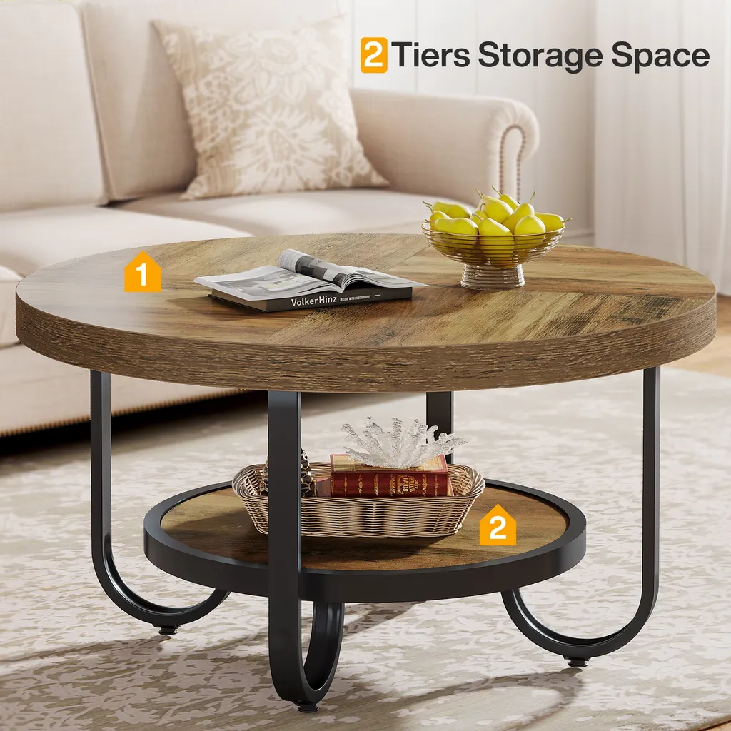 Table Basse Stable et Spacieuse 79cm pour Ranger vos Objets du Quotidien - 5