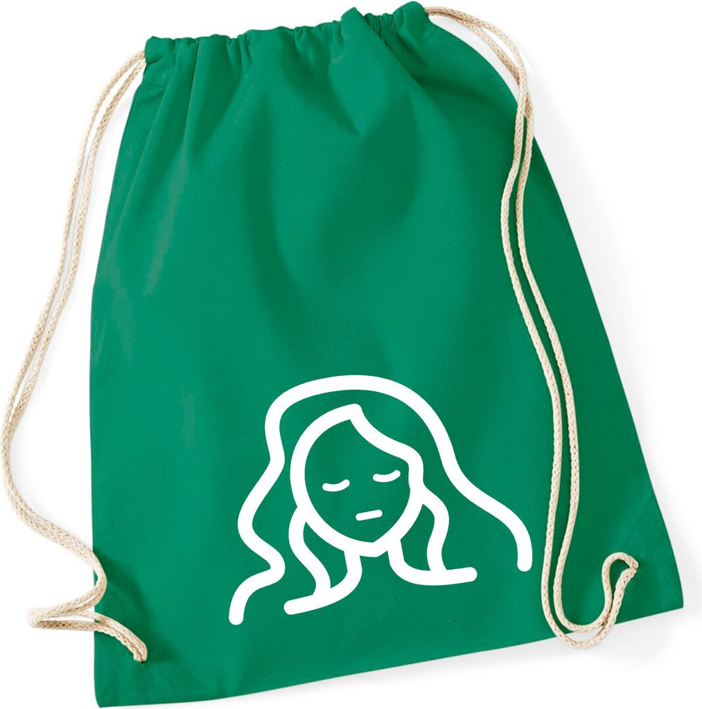 Huuraa Turnbeutel Jungfrau Sternzeichen Symbol 12 Liter Kelly Green Baumwolle Rucksack Geschenkidee