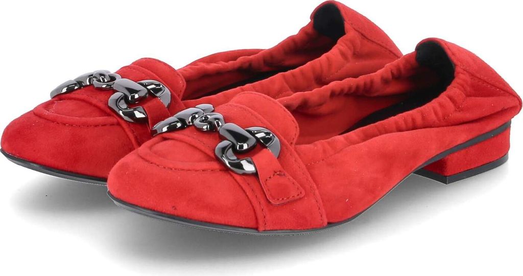 Kaerlek Damen Ballerinas Rot Rauleder Größe: 36