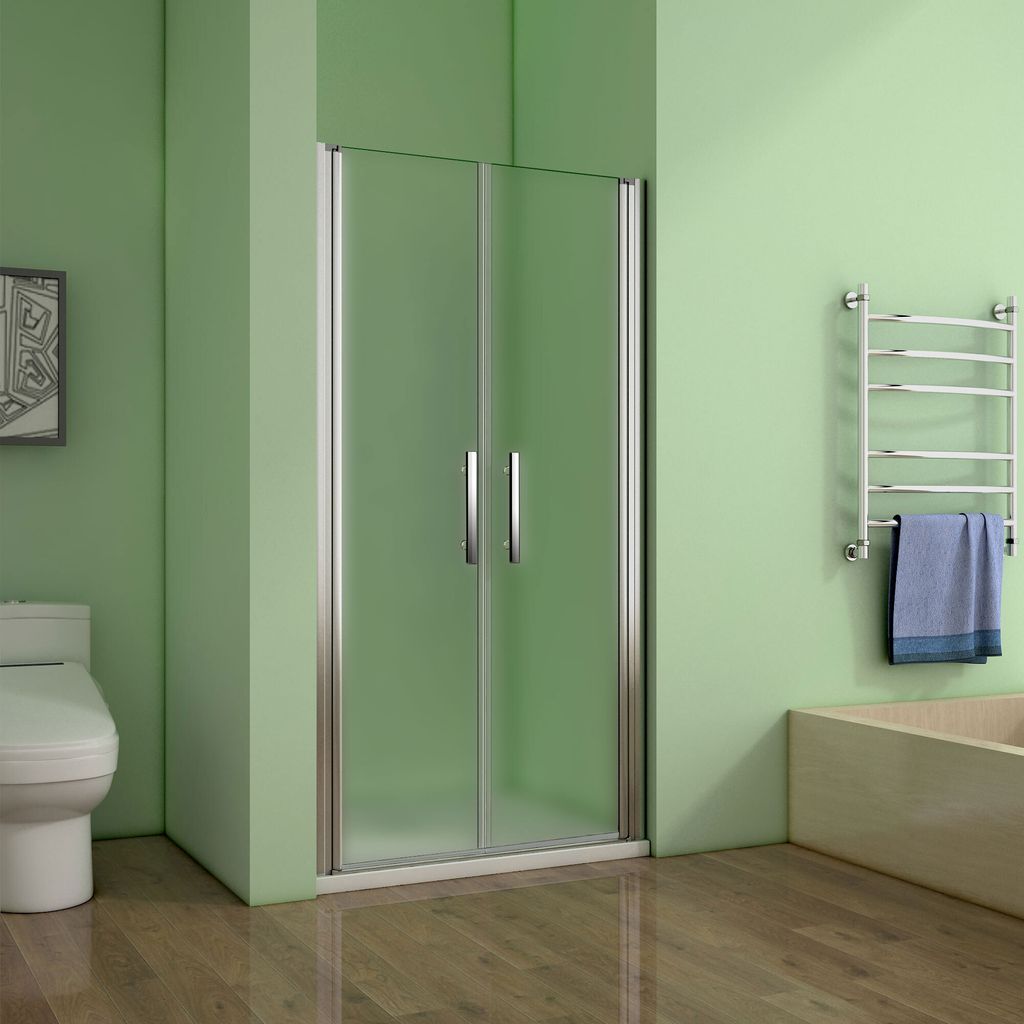 90x195cm 6mm NANO Milchglas Glas Duschkabine Duschtür Pendeltür Nischentür Duschabtrennung