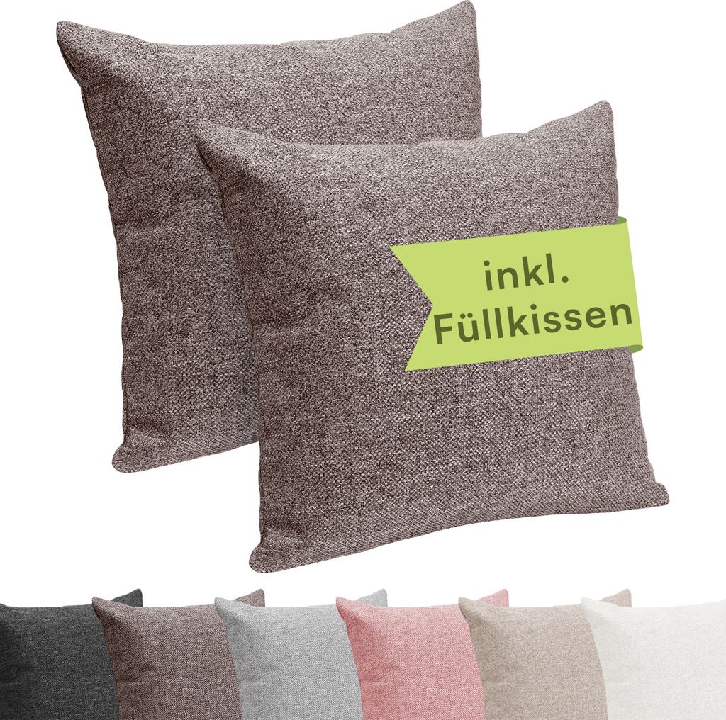 Selfitex 2er Set 40x40 cm, Sofakissen mit Füllung und Produktbild 