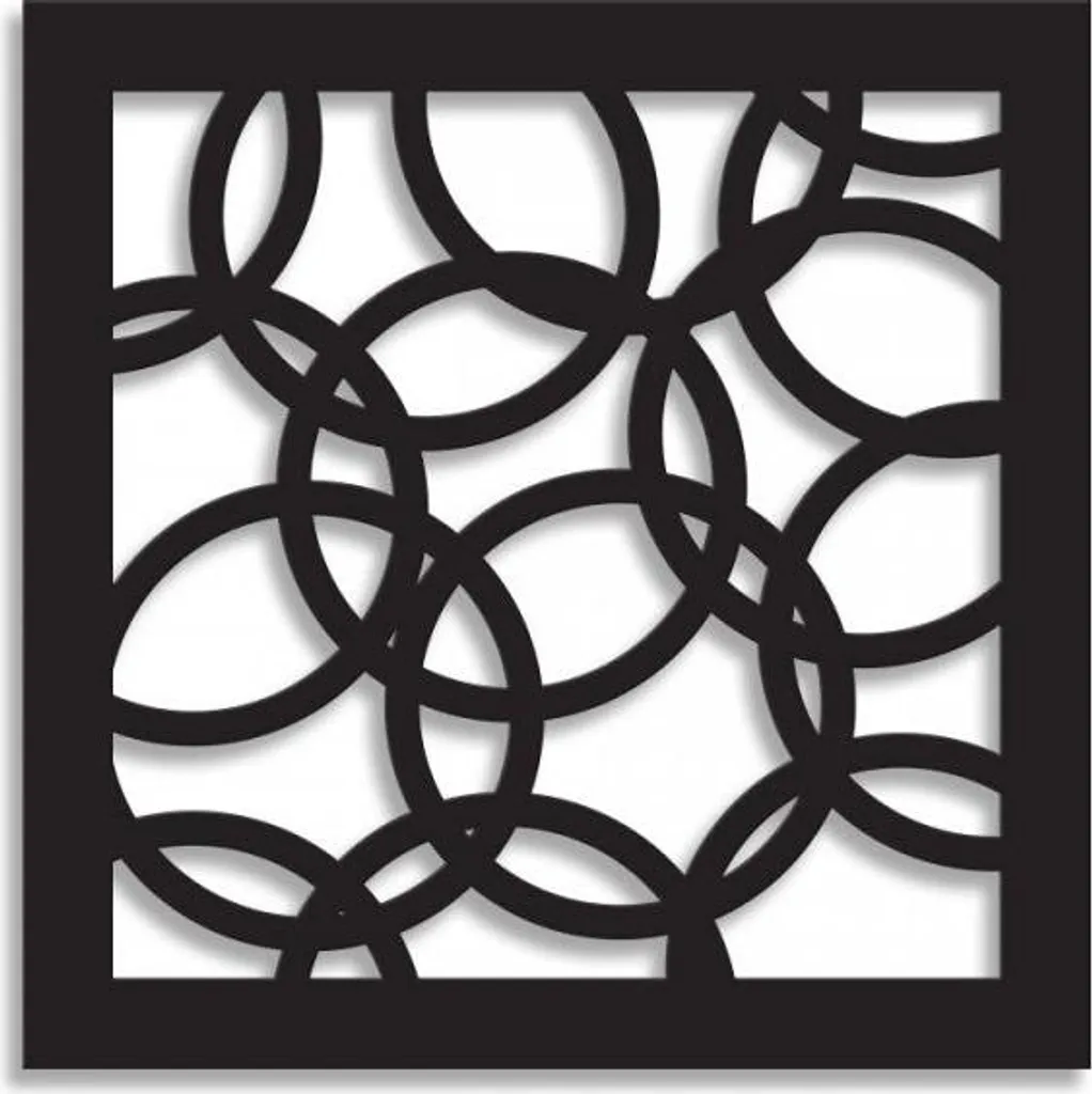 CERCHI SMALL Pannello PVC Traforato Nero 73x73cm - Design Made in Italy