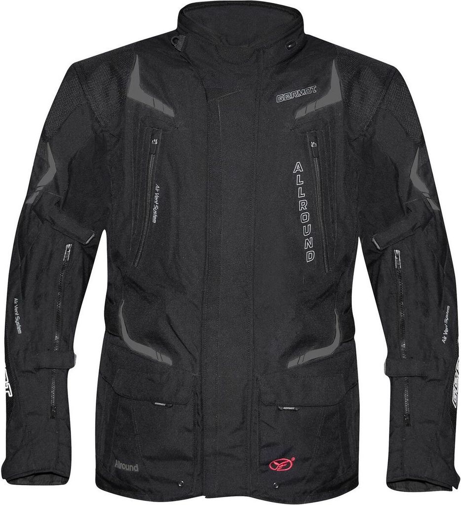 Germot Allround wasserdichte Motorrad Textiljacke, schwarz, 10XL